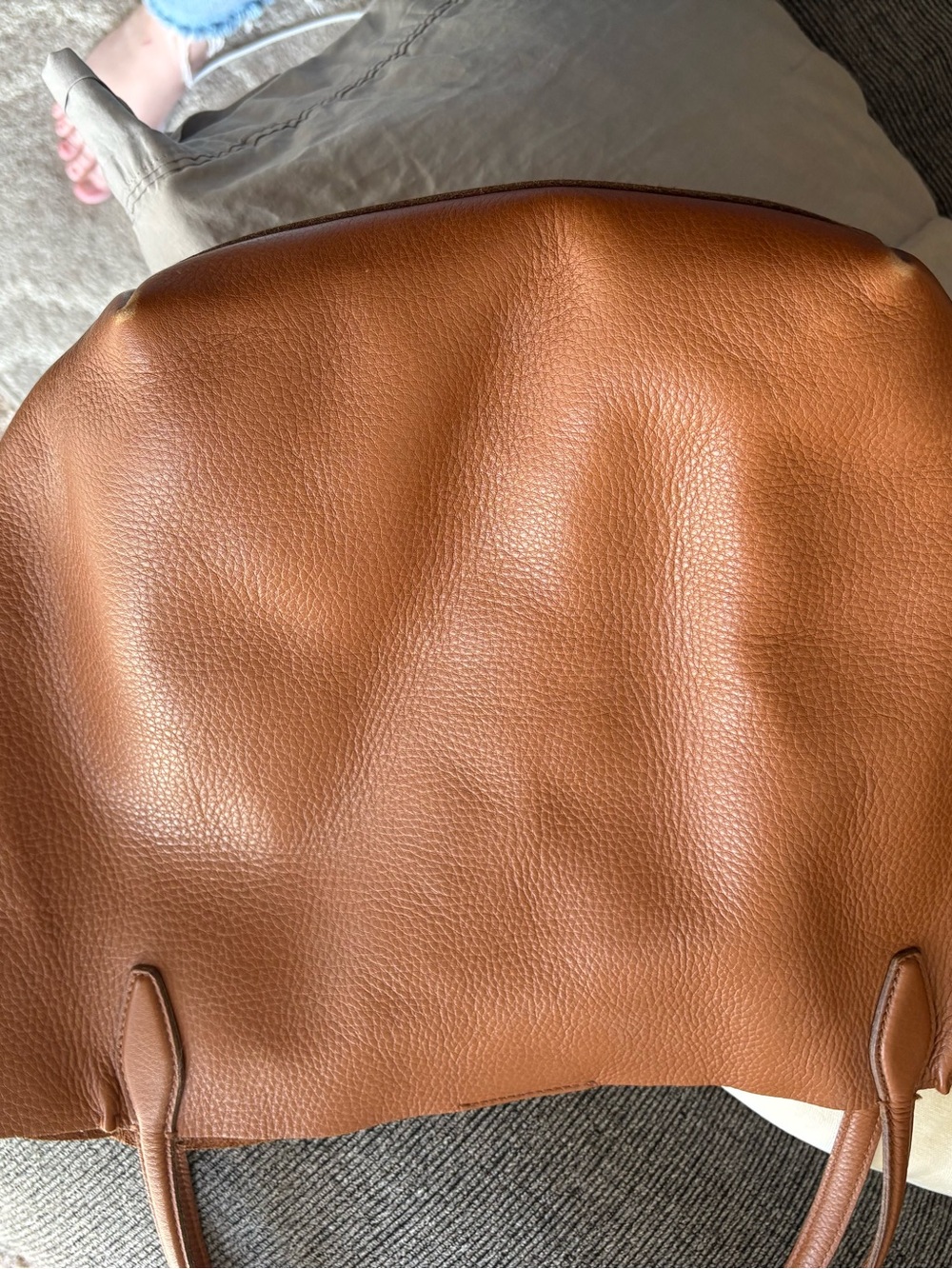 Madewell Cognac Brown Pebbled Leather Tote - Picture 6 of 7